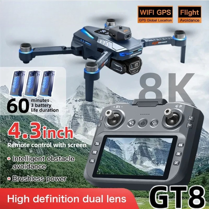 Drone Camera Night Vision - Original GT8 Drone 8K Professional Dual