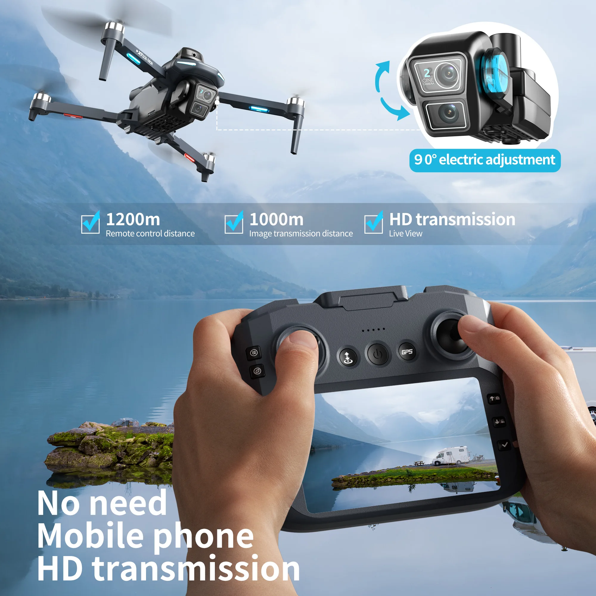 Original XT606 MAX GPS Drone 4 - Drone Camera Night Vision ulasan dan harga